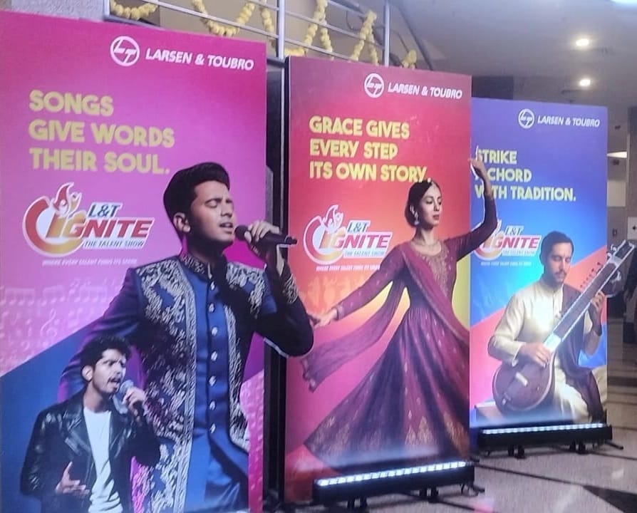 Corporate Event banners displayed at Bal Gandharva Rang Mandir ground floor in Mumbai