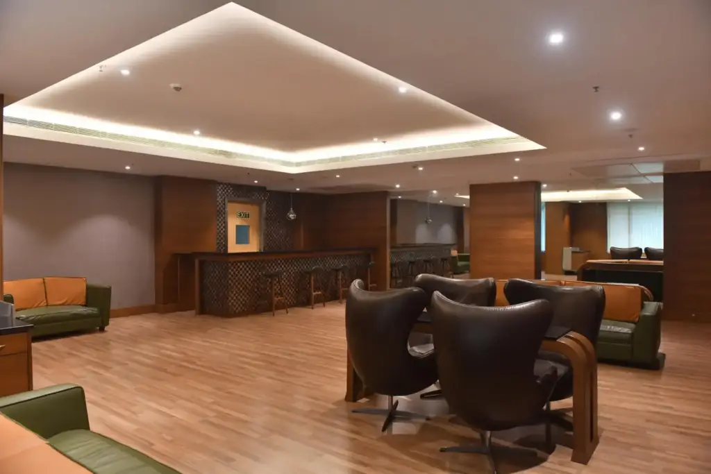 VIP lounge at Balgandharva Rangmandir for guests attending stage shows in Mumbai