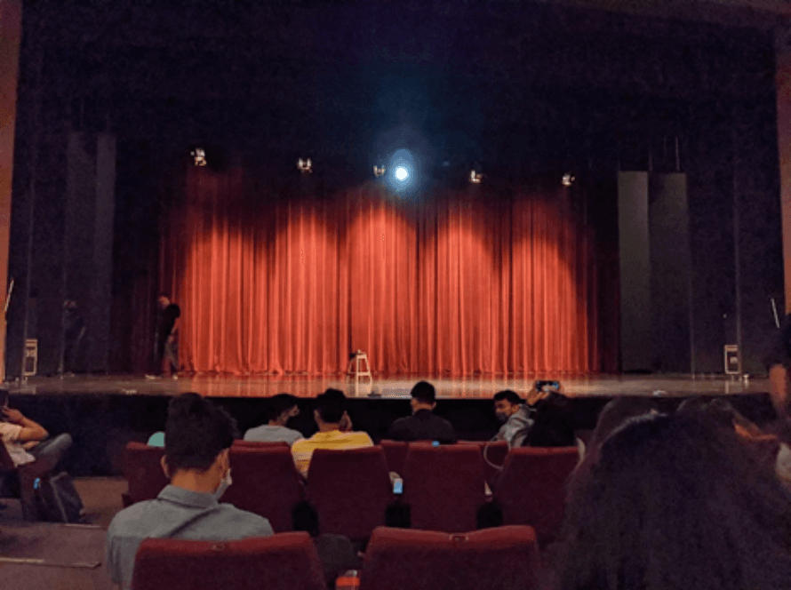 Interior of Balgandharva Rangmandir, famous auditorium in Mumbai for theatre shows
