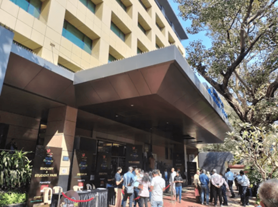 Balgandharva Rangmandir entrance, popular venue for stage shows in Mumbai